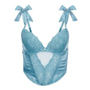Adore Me Elegant Blue Lace Women's Lingerie Top Corset 38B